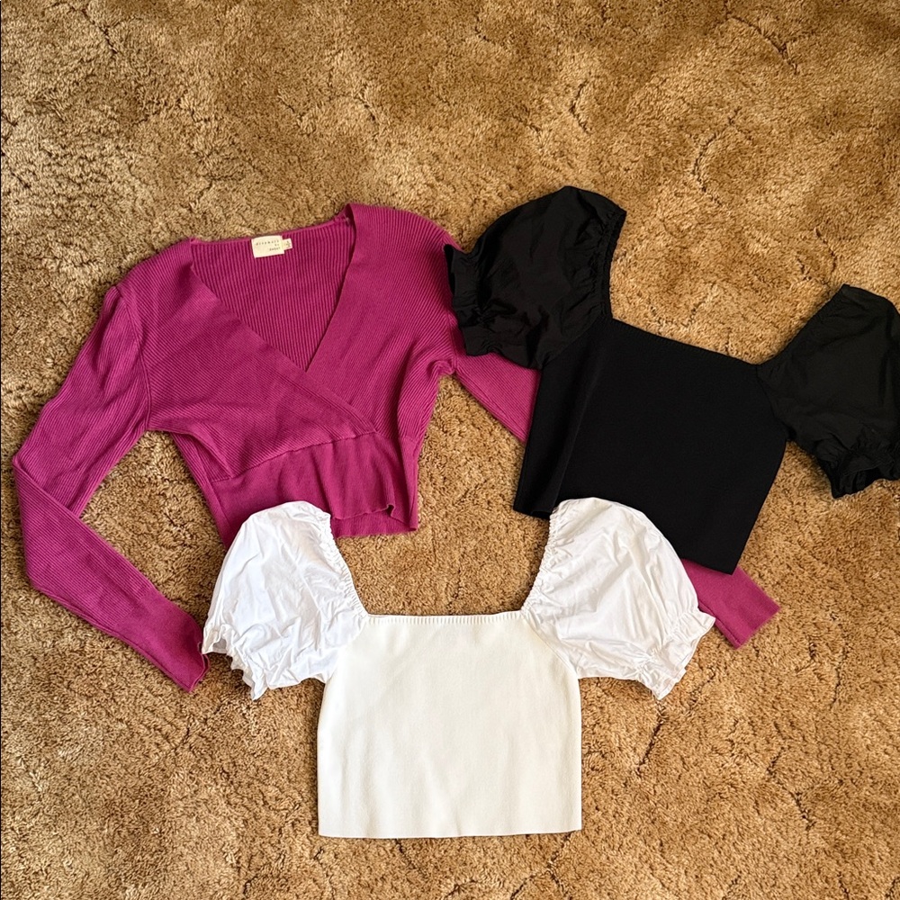 Stylish Women's Tops Set - Pink, Black, and White Dry Good’s M/L
